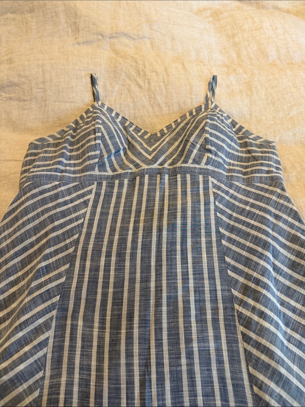 Athleta Striped Blue and White Spaghetti Strap Sundress Size 14